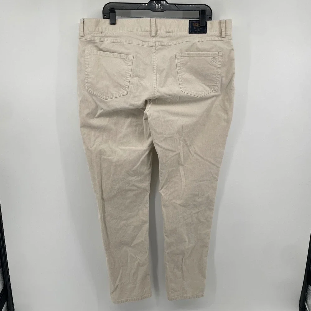 Brooks Brothers Corduroy Pants Mens 40x31 Cream Slim Fit 5-Pocket Trousers